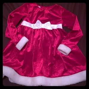 Gorgeous Red Velvety Dress with Furry Trim Sz 4